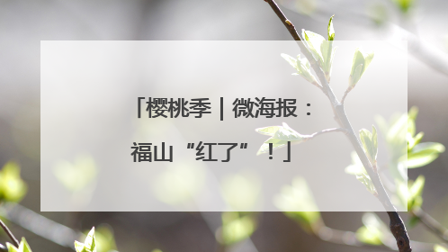 樱桃季｜微海报：福山“红了”！