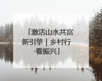 激活山水共富新引擎｜乡村行·看振兴