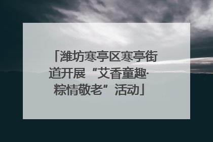 潍坊寒亭区寒亭街道开展“艾香童趣·粽情敬老”活动