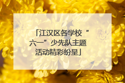 江汉区各学校“六一”少先队主题活动精彩纷呈
