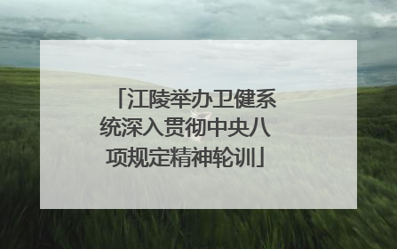 江陵举办卫健系统深入贯彻中央八项规定精神轮训