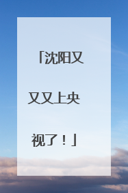 沈阳又又又上央视了！