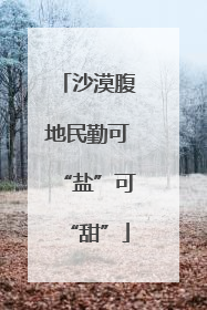 沙漠腹地民勤可“盐”可“甜”