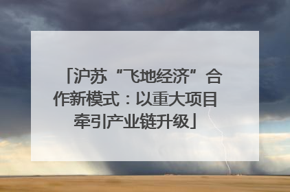 沪苏“飞地经济”合作新模式：以重大项目牵引产业链升级