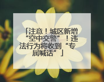 注意！城区新增“空中交警”！违法行为将收到“专属喊话”
