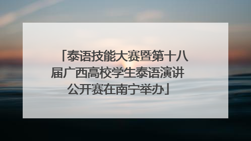 泰语技能大赛暨第十八届广西高校学生泰语演讲公开赛在南宁举办