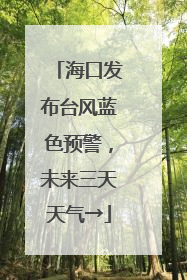 海口发布台风蓝色预警，未来三天天气→