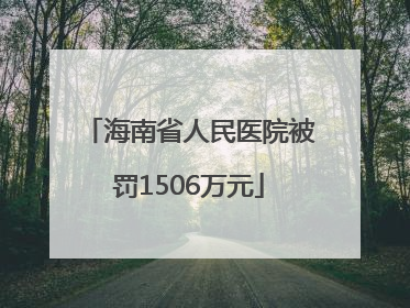 海南省人民医院被罚1506万元