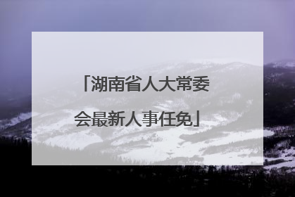 湖南省人大常委会最新人事任免