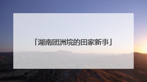 湖南团洲垸的田家新事