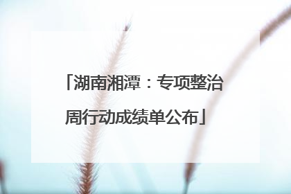 湖南湘潭：专项整治周行动成绩单公布