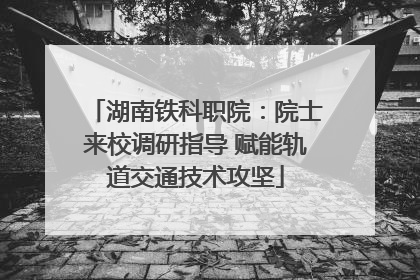 湖南铁科职院：院士来校调研指导 赋能轨道交通技术攻坚
