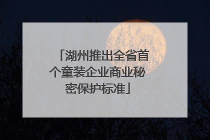 湖州推出全省首个童装企业商业秘密保护标准