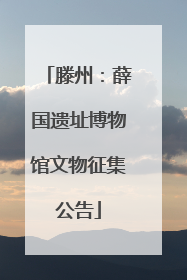 滕州：薛国遗址博物馆文物征集公告