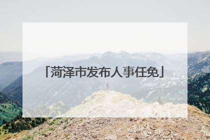 菏泽市发布人事任免