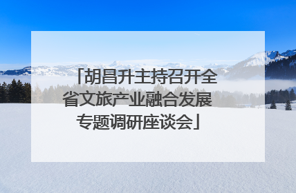 胡昌升主持召开全省文旅产业融合发展专题调研座谈会