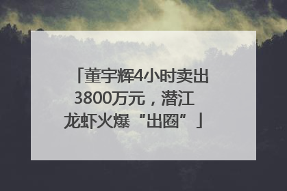 董宇辉4小时卖出3800万元，潜江龙虾火爆“出圈”