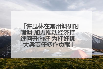 许昆林在常州调研时强调 加力推动经济持续回升向好 为扛好挑大梁责任多作贡献