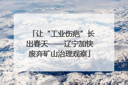 让“工业伤疤”长出春天——辽宁加快废弃矿山治理观察