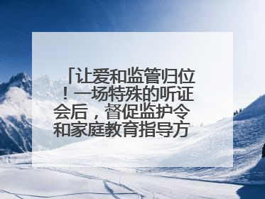 让爱和监管归位！一场特殊的听证会后，督促监护令和家庭教育指导方案同时送达