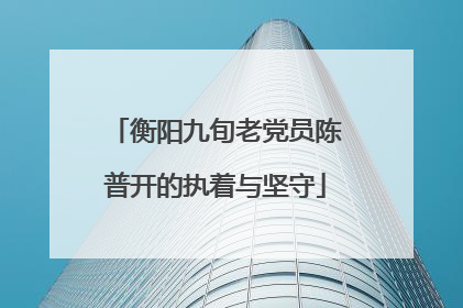 衡阳九旬老党员陈普开的执着与坚守