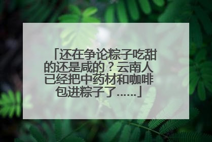 还在争论粽子吃甜的还是咸的？云南人已经把中药材和咖啡包进粽子了……