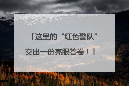 这里的“红色警队”交出一份亮眼答卷！