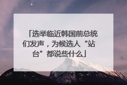 选举临近韩国前总统们发声，为候选人“站台”都说些什么