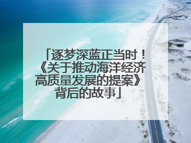 逐梦深蓝正当时！《关于推动海洋经济高质量发展的提案》背后的故事
