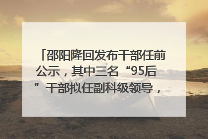 邵阳隆回发布干部任前公示，其中三名“95后”干部拟任副科级领导，均系硕士选调生
