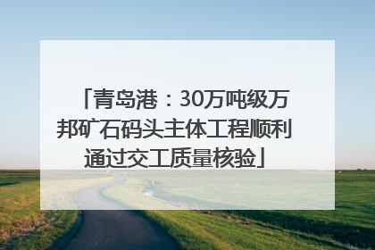 青岛港：30万吨级万邦矿石码头主体工程顺利通过交工质量核验