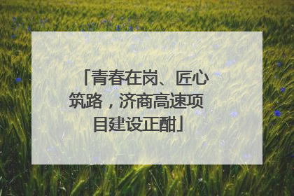 青春在岗、匠心筑路，济商高速项目建设正酣