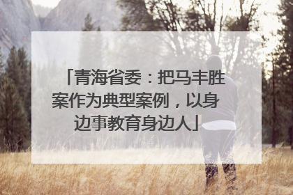 青海省委：把马丰胜案作为典型案例，以身边事教育身边人