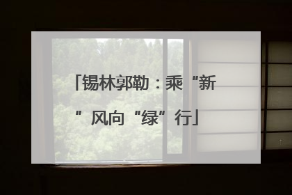 锡林郭勒：乘“新”风向“绿”行