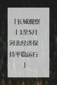 长城观察丨1至5月河北经济保持平稳运行