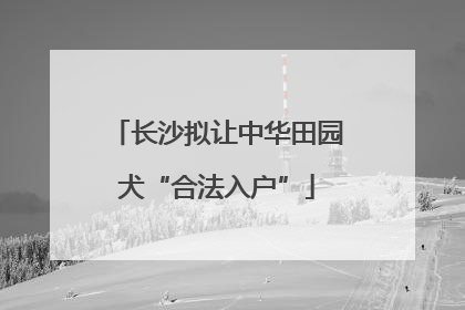 长沙拟让中华田园犬“合法入户”