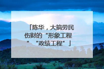 陈华，大搞劳民伤财的“形象工程”“政绩工程”