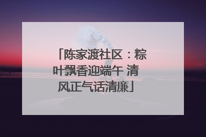 陈家渡社区：粽叶飘香迎端午 清风正气话清廉
