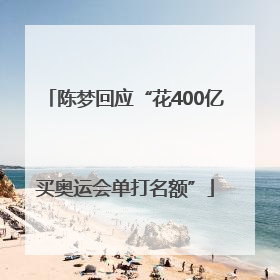 陈梦回应“花400亿买奥运会单打名额”