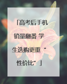 高考后手机销量翻番 学生选购更重“性价比”