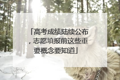 高考成绩陆续公布，志愿填报前这些重要概念要知道