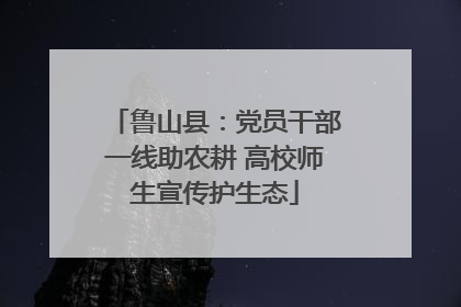 鲁山县：党员干部一线助农耕 高校师生宣传护生态