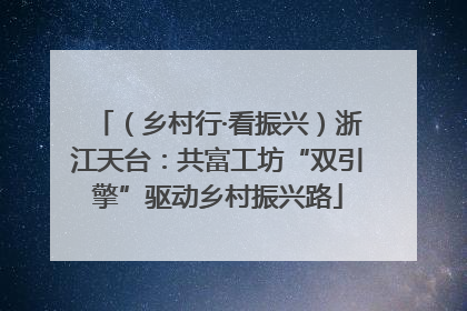 （乡村行·看振兴）浙江天台：共富工坊“双引擎”驱动乡村振兴路