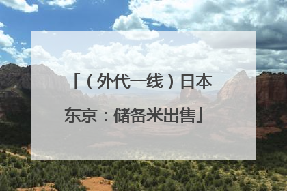 （外代一线）日本东京：储备米出售