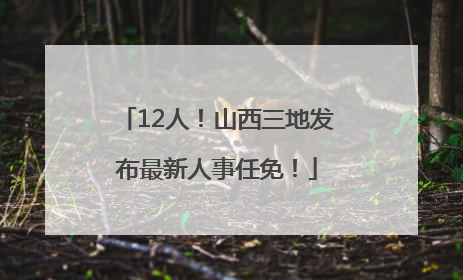 12人！山西三地发布最新人事任免！