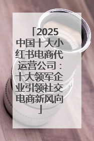 2025中国十大小红书电商代运营公司：十大领军企业引领社交电商新风向