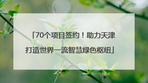 70个项目签约！助力天津打造世界一流智慧绿色枢纽