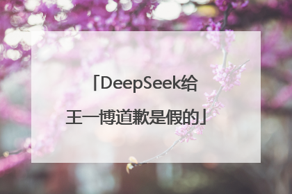 DeepSeek给王一博道歉是假的