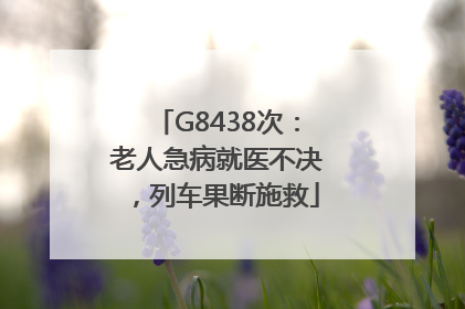G8438次：老人急病就医不决，列车果断施救